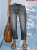 K Cowboy Women's Loose Straight Leg Pants With Torn Edges And Holes_mkmklike.com