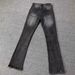 Vintage Distressed Black & Gray Flared Jeans For Men – Retro Washed Denim With Textured Finish (S-3XL, Standard Fit, Machine Washable)_mkmklike.com