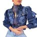 Women’s Floral Embroidered Denim Jacket – Oversized Cropped Fit, Button-Up Collar, Fall & Winter Fashion_mkmklike.com
