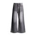 Early Autumn New Arrival: Gray Loose-fitting Versatile Trendy American-style Straight Wide-leg Denim Pants For Women_mkmklike.com