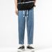 Tencel Lyocell Jeans Men's Nine-Point Pants Washed Elastic Waist Microcone Version Elastic Eight Cylinder Xiansen K11 Denim Mi Kezhi Clothes_mkmklike.com