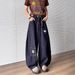 Men's Loose Straight Leg Jeans Cut off Curved Blade 2025 Spring New Style American Retro Letter Print Casual Pants_mkmklike.com