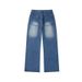 Men's Casual Straight-Leg Jeans – Streetwear Style, Relaxed Fit, Light Wash Denim, Comfortable & Stylish (Blue, S-3xl)_mkmklike.com