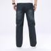 Men's Dark Blue Ripped Straight Leg Denim Jeans Trendy Casual Suitable For All Seasons_mkmklike.com