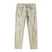 Men's Slim Fit Straight Leg Jeans Cross Border Export Ripped Yellow Mud Washed Distressed Casual Trousers European American Trendy_mkmklike.com