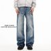 Unisex Baggy Jeans With Cracked High-Street Style – Relaxed Fit, Flared Leg, Vintage Washed Denim For Men & Women_mkmklike.com