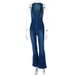 Euro-American Style Women's Clothing New Slim-fit Slim-looking Fashionable Street Retro Style High-waisted Denim Overalls_mkmklike.com