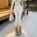 YC&American Retro Stretchy White Autumn And Winter Cropped Pants Versatile Slim-fit Skinny Jeans For Women New Style_mkmklike.com