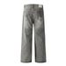 Wasteland Punk Gradient Washed Denim Straight Men's Long Cleanfit Distressed Loose Wide-Leg Pants_mkmklike.com