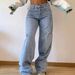 Women's Wide-Leg Workwear Jeans – Relaxed Fit, Utility Styling, 95% Cotton Stretch Denim (Midweight, Functional Pockets, Classic Blue)_mkmklike.com