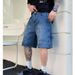 Men's Clothing Men's Summer Workwear Jeans Loose Straight Leg Mid Length Shorts Retro Washed Style Casual Mid Length Shorts_mkmklike.com