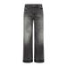 Men's Ice Wash Straight Leg Jeans - High-Ounce Distressed Denim With Cat Whisker Details_mkmklike.com