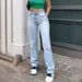 Women's Clothing Light Blue Slim High Waist Jeans Women's Straight_mkmklike.com