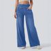 Women's Clothing High Waist Wide Leg Stretch Jeans For Women - Comfortable & Stylish Zip-Up Denim Pants With Flattering Fit_mkmklike.com