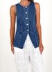 Women's Sleeveless High Waist Denim Vest - Casual Chic Button Front Vest For Spring & Summer_mkmklike.com