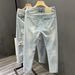 Light Colored Ripped Jeans Spring New Korean Version Trendy Men's Versatile Slim Fit Elastic Cropped Pants Trend_mkmklike.com