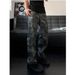 Military Camouflage Cargo Jeans - Men's Tactical Straight Leg Pants With Utility Pockets, Retro Streetwear Style_mkmklike.com