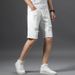 Men's Clothing White Ripped Denim Shorts Men's Straight Pants Trendy Brand Ins Shorts Slim Breeches_mkmklike.com