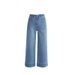 Women's High Waist Straight Leg Jeans – Comfortable Stretch Denim, Relaxed Fit, Cropped Ankle Length, Casual Wide Leg Pants (Light Blue)_mkmklike.com