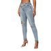 High Waist Stretch Ripped Skinny Jeans For Women - Distressed Denim Pants With Comfort Fit, Street Style Fashion (S-XXL, Light Blue/Deep Blue/Black)_mkmklike.com