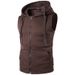 Men's Clothing New Men's Hooded Zipper Pocket Sweater Vest Jacket Hooded Vest M19_mkmklike.com
