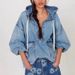 K01 New Fashionable Loose Casual Hooded Denim Long Sleeved Top_mkmklike.com
