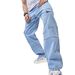Men's ClothingTrade 2023 New Jeans Men's American Trend Loose Pants High Street Wide Leg Pants_mkmklike.com