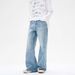 Unisex Vintage Washed Wide-Leg Jeans – 90s Retro Straight Denim Pants With Distressed Details_mkmklike.com