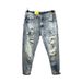 Men's Clothing Ripped Nine Point Jeans Thin Style Trendy Brand Slim Fit Skinny Pants_mkmklike.com