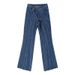 K Niche Design Asymmetrical Waistband Fly Multi-Line Cut Seam Structure Denim Pants_mkmklike.com