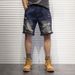 Men's Clothing Denim Shorts Men's Summer Ripped High Street Fashion Brand New Thin Loose Shorts Retro Mid Length Pants_mkmklike.com