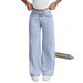 High-Waisted Retro Style Women's Jeans Draped Wide Leg Loose Fitting Straight Leg Versatile Long Pants Fashionable Denim_mkmklike.com