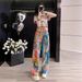 Loose Retro Oil Painting Style Graffiti Wide-leg Jeans For Men, 2025 Summer New Tie-dye High-waisted Slimming Straight_mkmklike.com