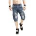 Men's Clothing Men's Overalls Mid Length Pants With Multiple Pockets Casual Denim Cropped Shorts_mkmklike.com