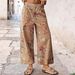 European And American Style Women's mid Waist Wide Leg Jeans Loose Floral Cropped Pants Bohemian_mkmklike.com