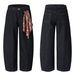 Men's Raw Cutaway Jeans Unisex Design Baggy Style Wide Leg Fit With Detachable Bandana_mkmklike.com