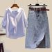 Women’s Clothing Plus Size Women's Spring Suits For Women New Style Shirt Tops For Women Slim Denim Skirt Two Piece Suit_mkmklike.com