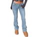 K European And American Fashion Women's Jeans Micro Flared Pants Street Trendsetters Elastic Slim Pants_mkmklike.com