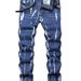 Men's Retro Personalized Slim Fit Jeans Trendy Motorcycle Style Korean Streetwear Stretch Denim_mkmklike.com