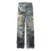 "Men's Distressed Graffiti Jeans - 3D Digital Print Streetwear Denim Pants, Loose Fit Wide Leg Trousers For Urban Fashion"_mkmklike.com