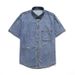 Lyocell Ice Silk Short Sleeve Shirt Men's Summer New Thin Material Lapel American Washed Denim Shirt Men's Top_mkmklike.com
