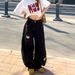 Men's Clothing High Street Retro Denim High Grade Scimitar Jeans For Women Trendy Loose Letter Print Wide Leg Pants_mkmklike.com