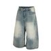 Men's Clothing Washed Retro Blue High End Design Men's Loose Seven Point Denim Machete Shorts_mkmklike.com