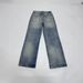 Men's Heavyweight American Streetwear Denim Jeans – A-Line Washed Blue Straight-Leg Relaxed Fit For Clean Aesthetic (S/M/L/XL)_mkmklike.com