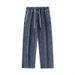 Men's Straight Leg Jeans Versatile Blue Grey Loose Fit Wide Leg Pants Trendy Archer0603 Casual Denim_mkmklike.com