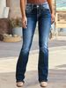 Women's Slim Fit Stretch Denim Jeans – High Waist Comfortable Casual Jeans With Embroidery Detail_mkmklike.com