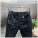 Men's Black Ripped Jeans With Zipper Details - Slim Fit Stretch Denim Pants, Distressed Patchwork Streetwear (High Elasticity, Skinny Style)_mkmklike.com