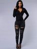 K New European And American Ripped Jeans For Women, Women's Small Leg Pants, Women's Jeans_mkmklike.com