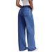 Light Blue Washed Wide Leg Jeans Loose Fit Solid Color Trousers for Women European And American Style 2026 New_mkmklike.com