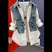 Fashionable Denim Shirt For Women - Casual Two-Tone Stripe Design With Polo Collar, Long Sleeve & Versatile Styling_mkmklike.com